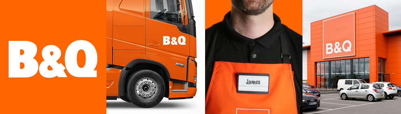 Colour in brand B&Q orange