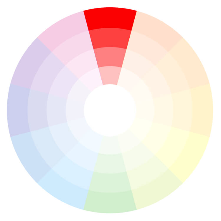 Monochromatic colour wheel