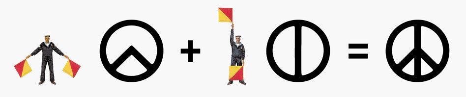 peace symbol flag semaphore alphabet