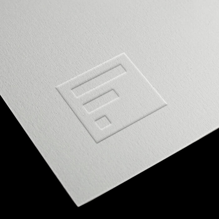 embossed investment logo