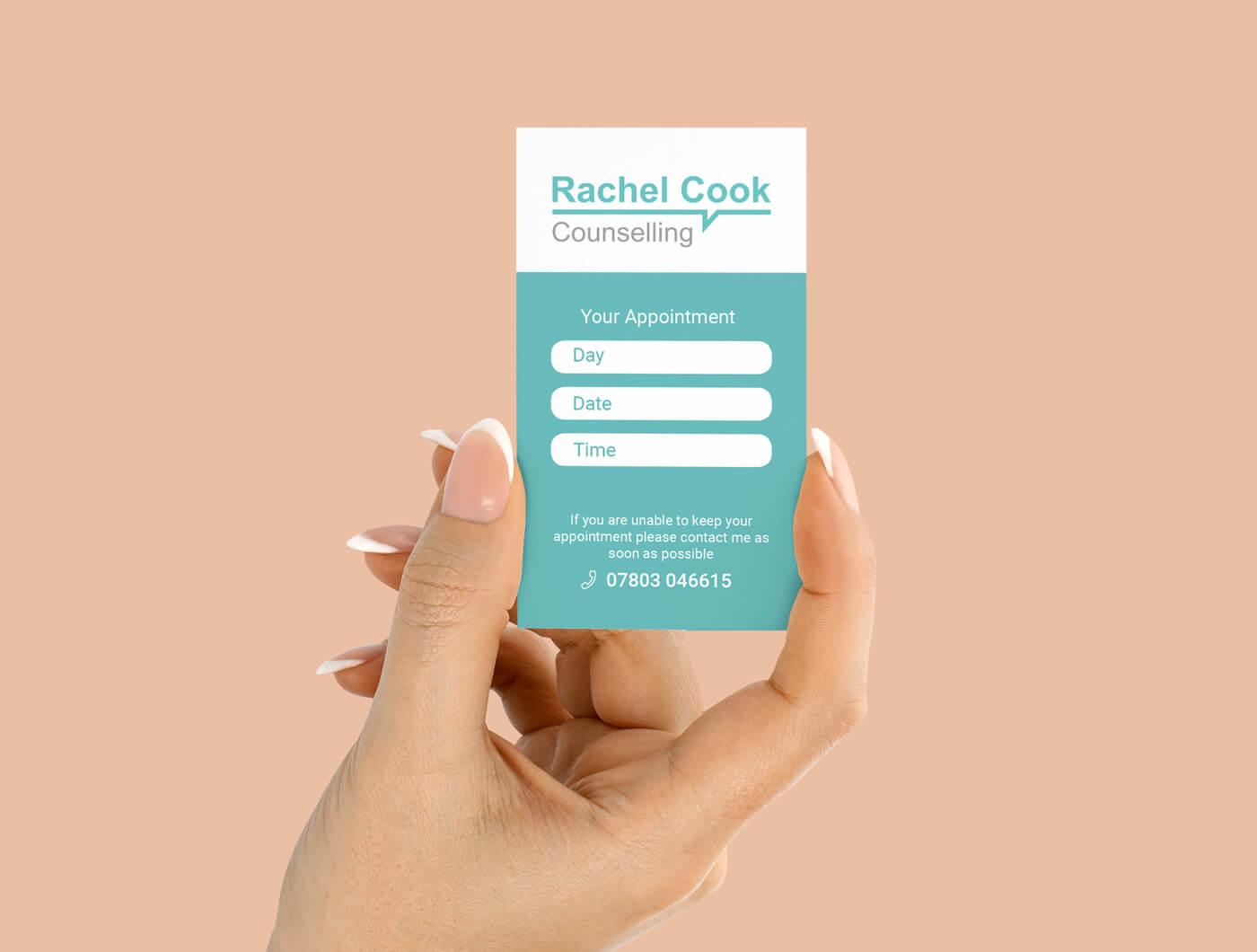 counselling appointment card design